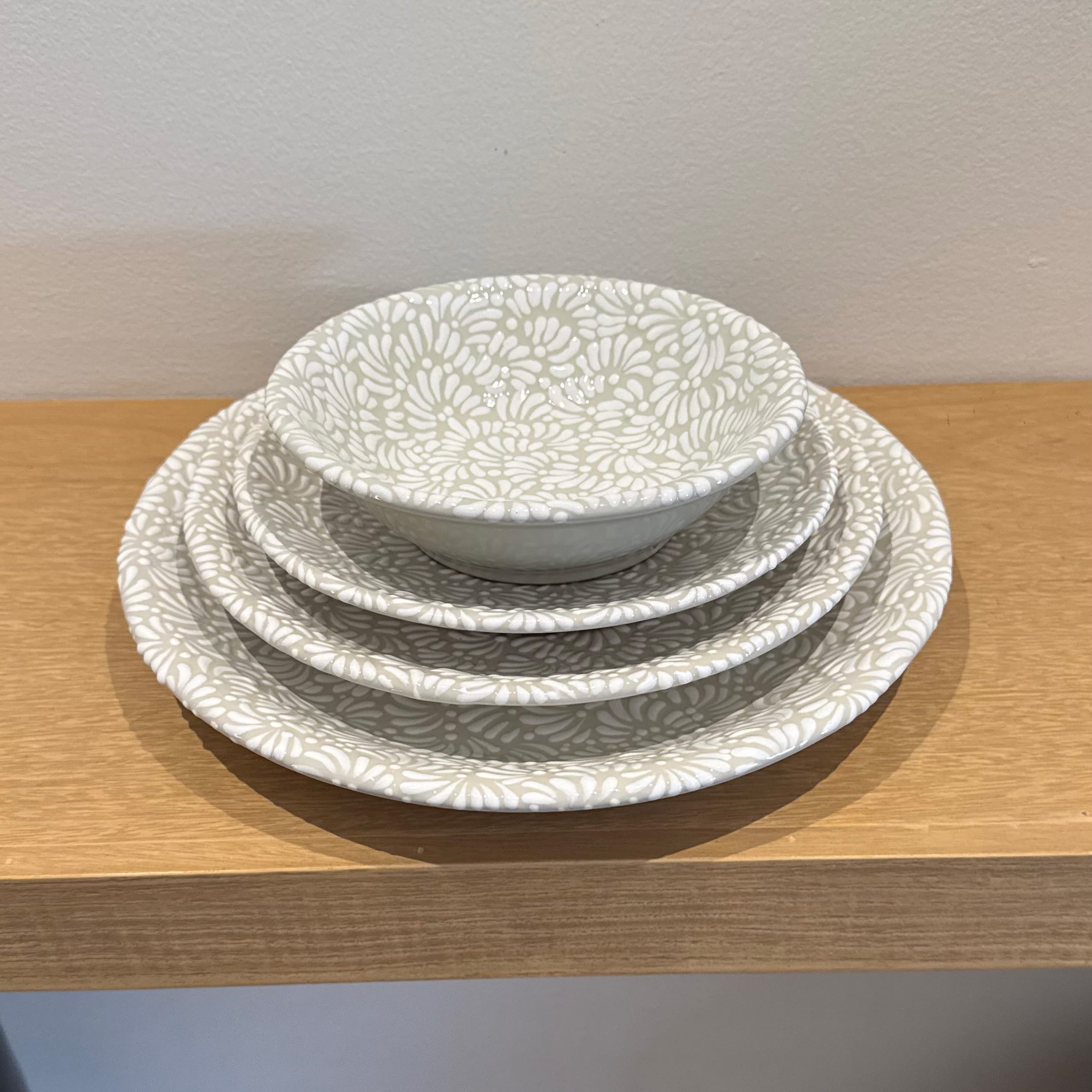 Colección Aurora - Plato Base, Plato Trinche, Plato Ensaalada y Plato Sopa