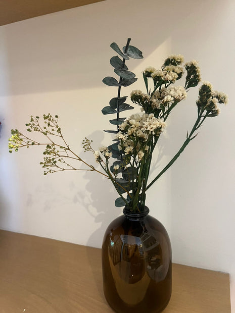 Flores - Estatice Blancas y Nube Verde